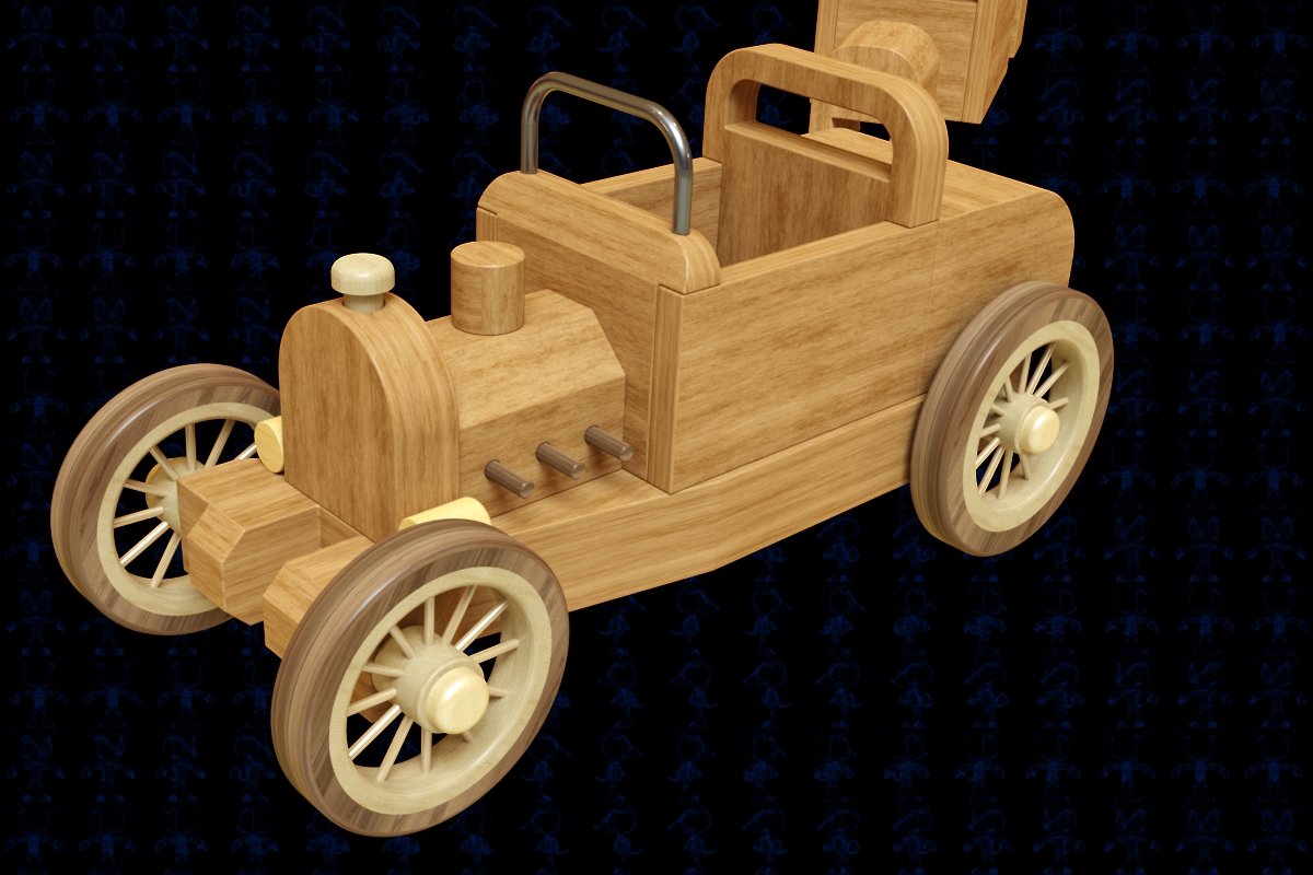 可互换汽车木制玩具CAD-SolidWorks-step格式