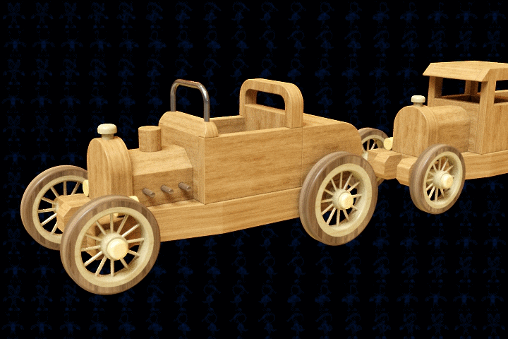 可互换汽车木制玩具CAD-SolidWorks-step格式