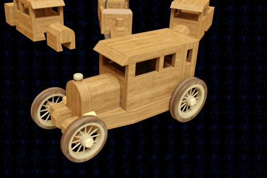 可互换汽车木制玩具CAD-SolidWorks-step格式缩略图