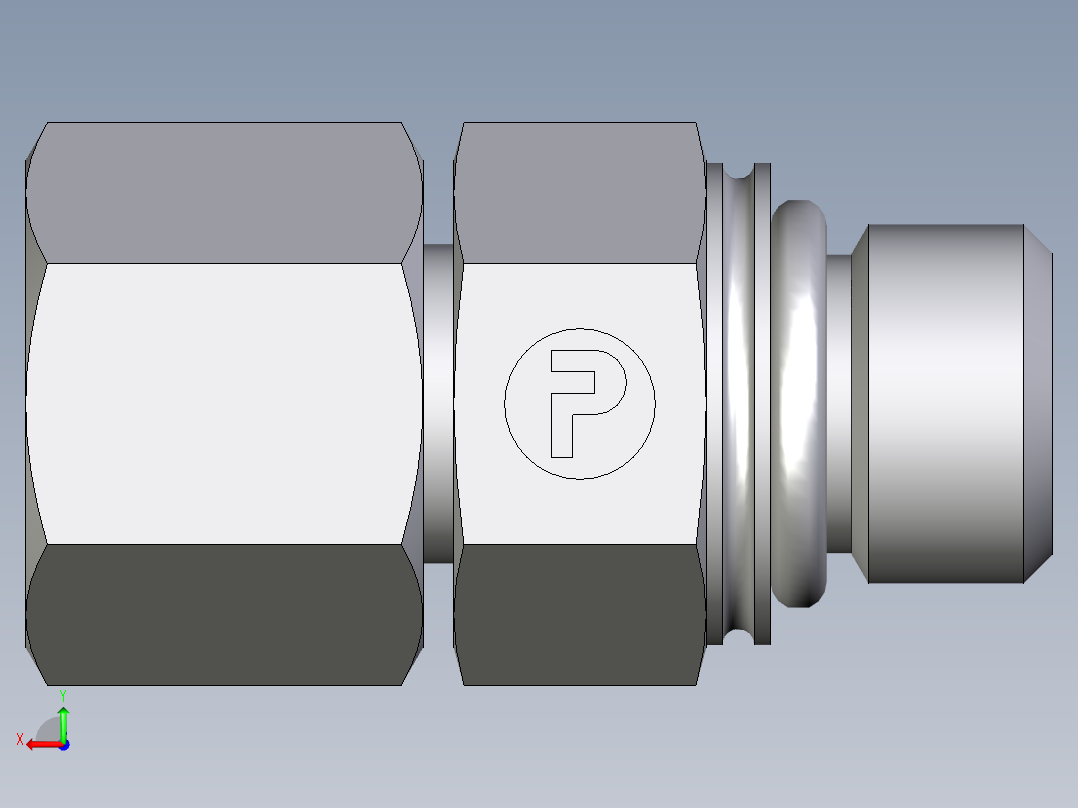 卡套式工业通用硬管接头EO_Swivel_connector_EGEO08SMCF后视图