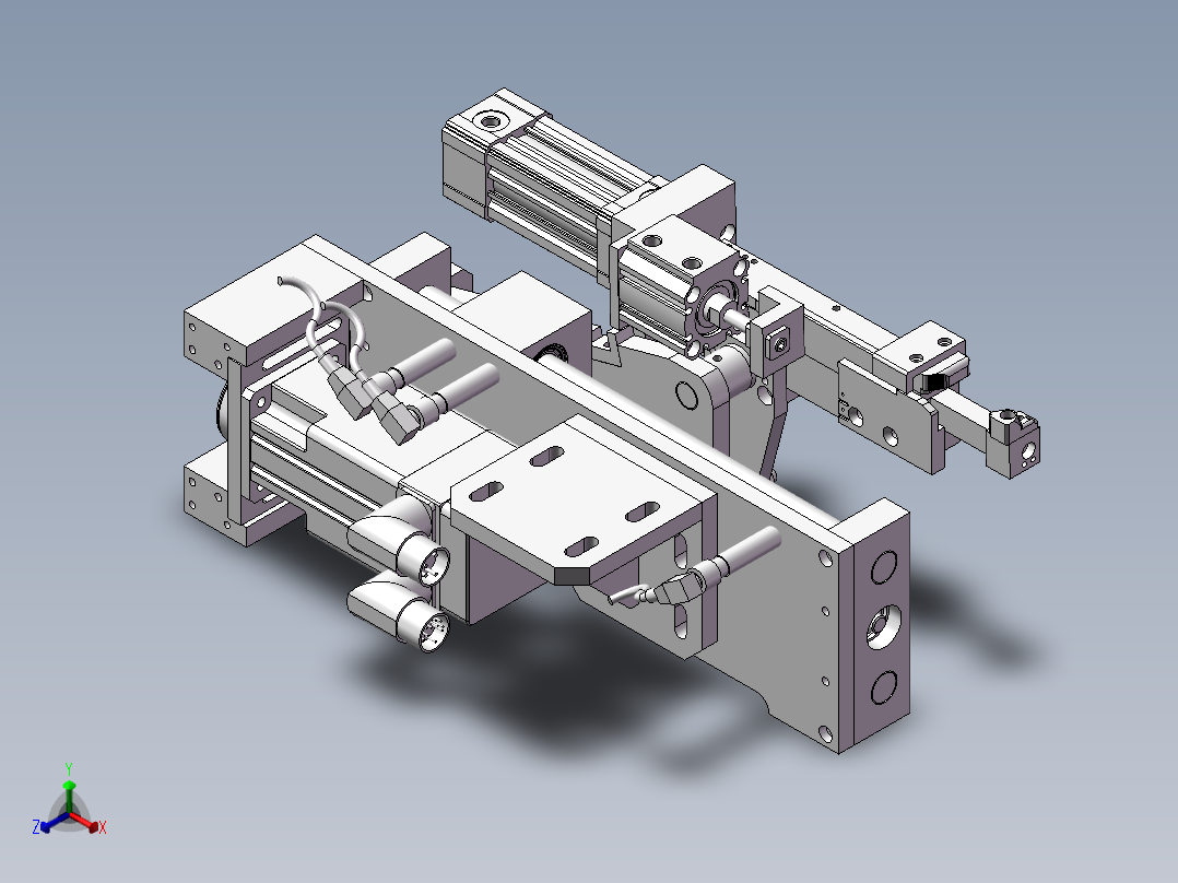 夹装、截止组件总成正等轴测图