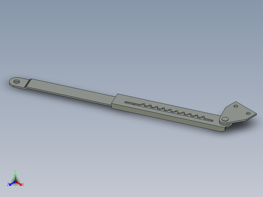 一字拉架 拉杆正等轴测图