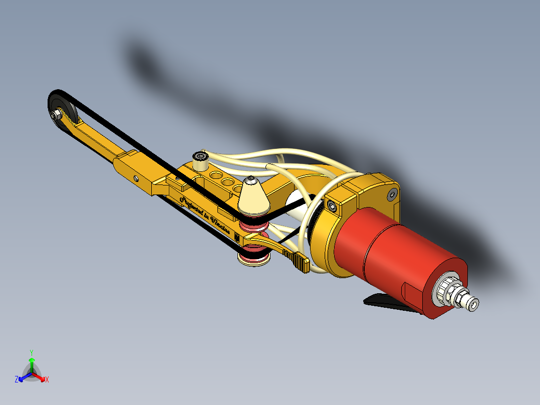 气动砂光机（砂带磨光机）正等轴测图