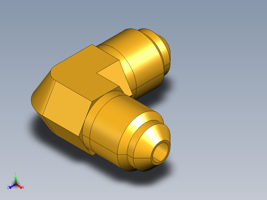 扩口式工业通用硬管接头Union Elbow 155F-3正等轴测缩略图
