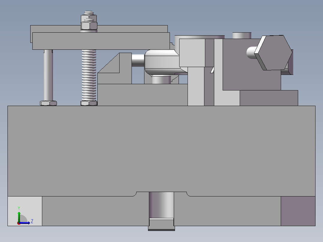 C1318自动车床手柄零件铣32上端面夹具含三维SW+CAD图纸左视图