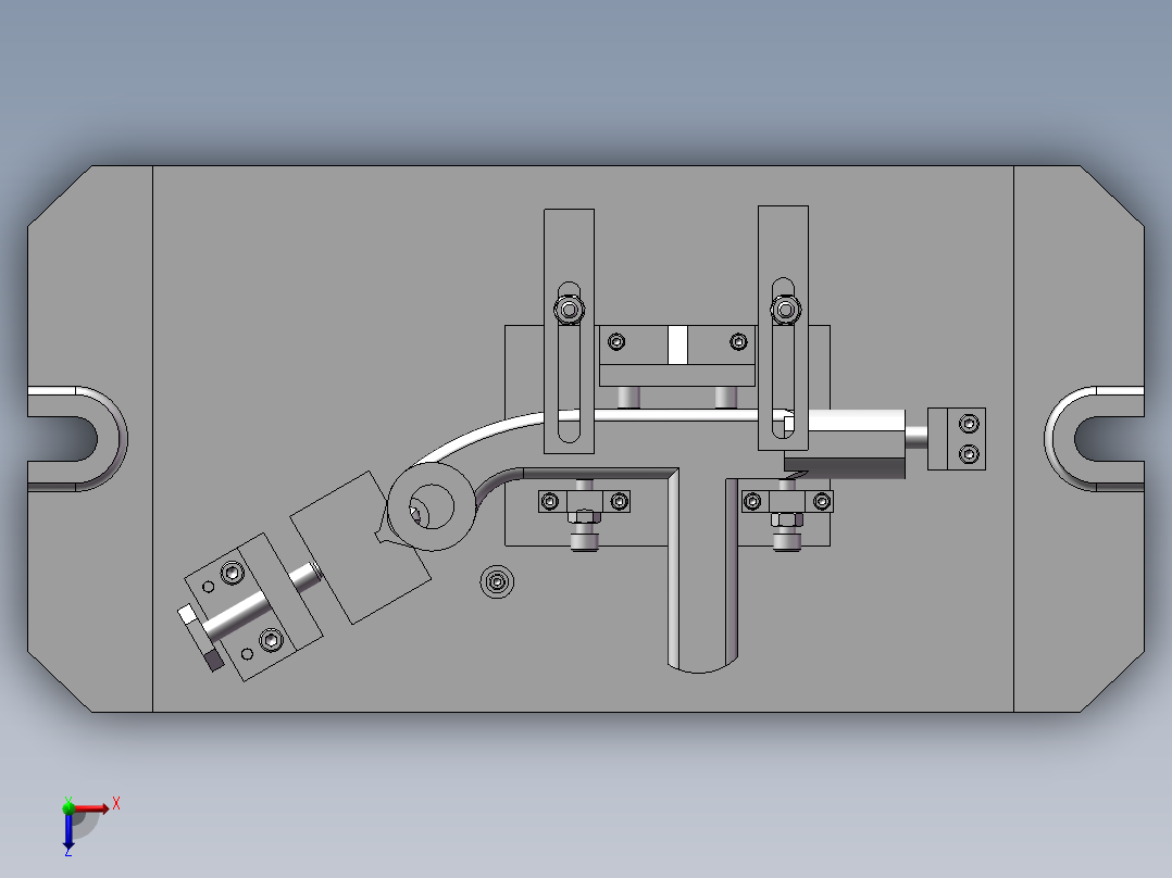 C1318自动车床手柄零件铣32上端面夹具含三维SW+CAD图纸俯视图