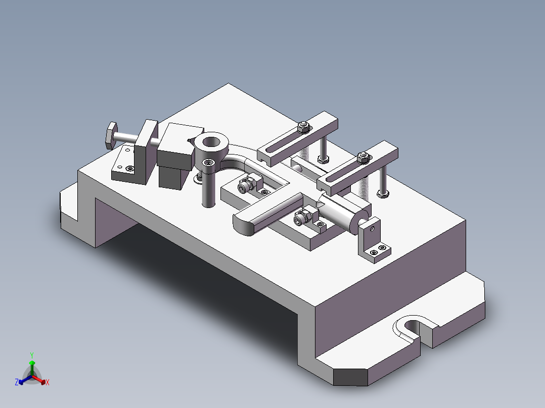 C1318自动车床手柄零件铣32上端面夹具含三维SW+CAD图纸正等轴测图