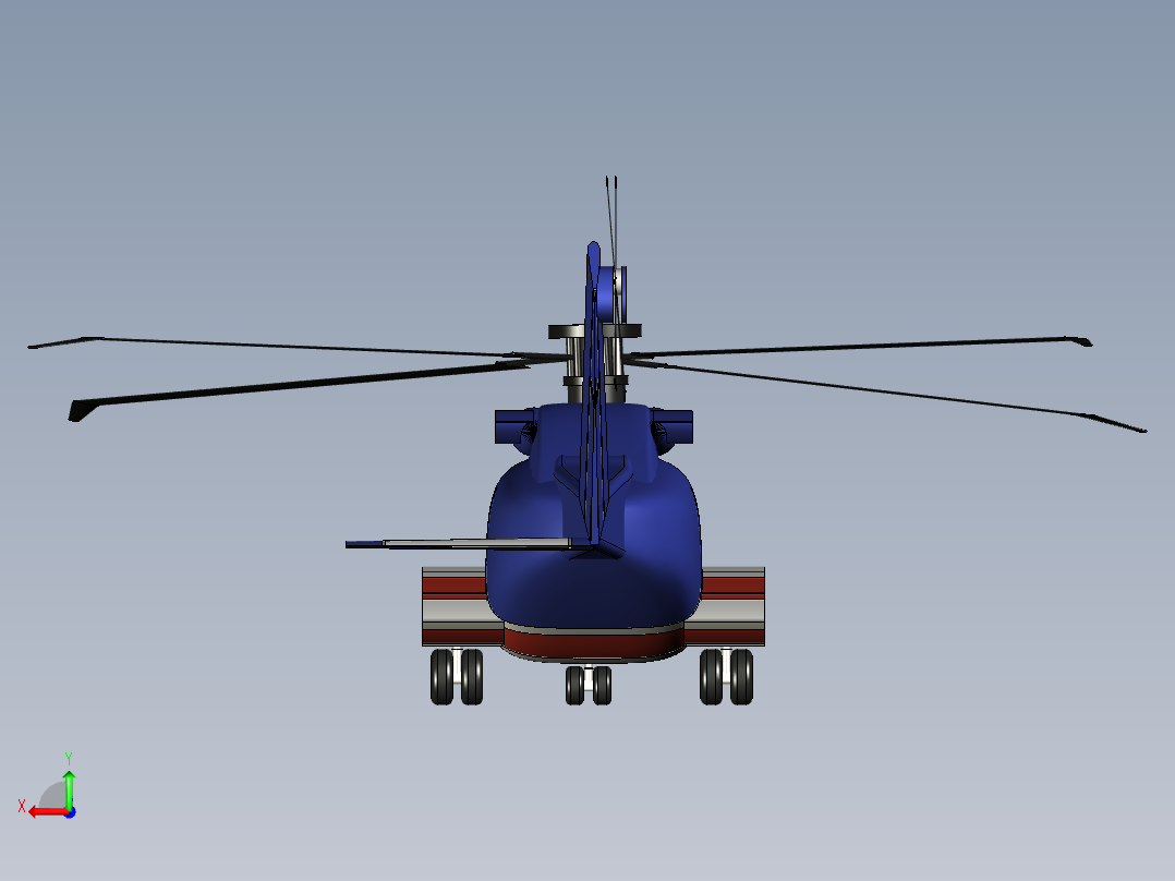 SirKosky S-92 直升机---格式为：STP后视图