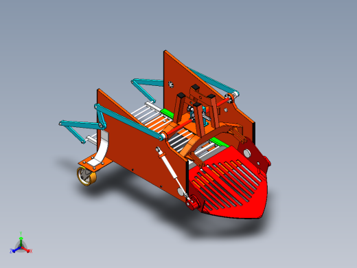 新式小型马铃薯挖掘机正等轴测缩略图