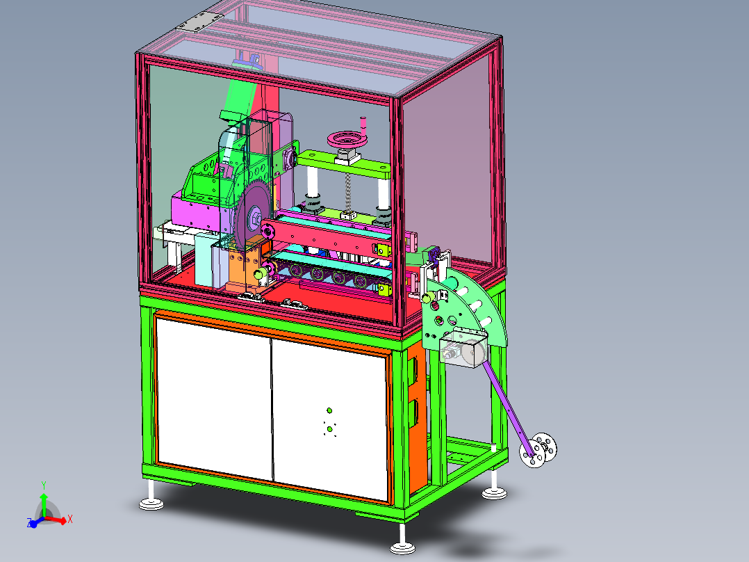 高速锯切裁断机（sw18可编辑+cad+bom）