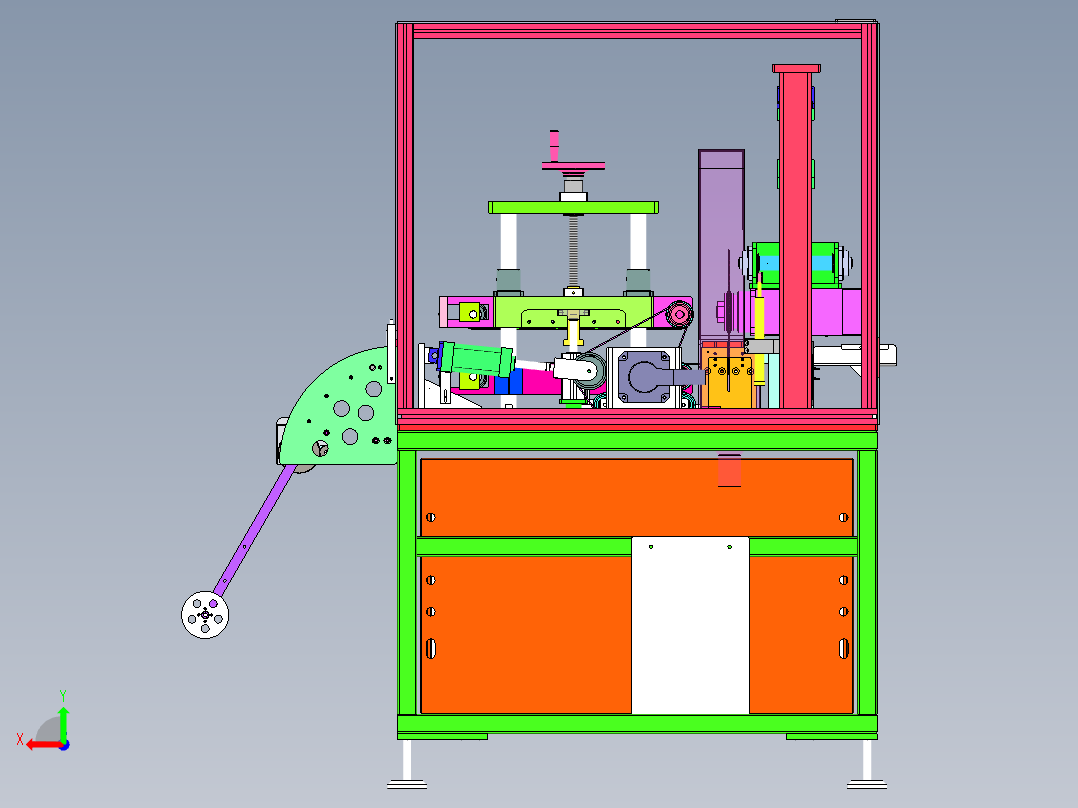 高速锯切裁断机（sw18可编辑+cad+bom）后视图