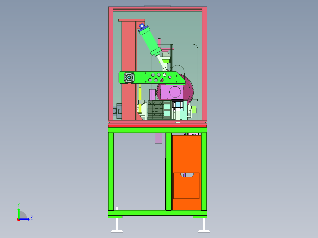 高速锯切裁断机（sw18可编辑+cad+bom）左视图