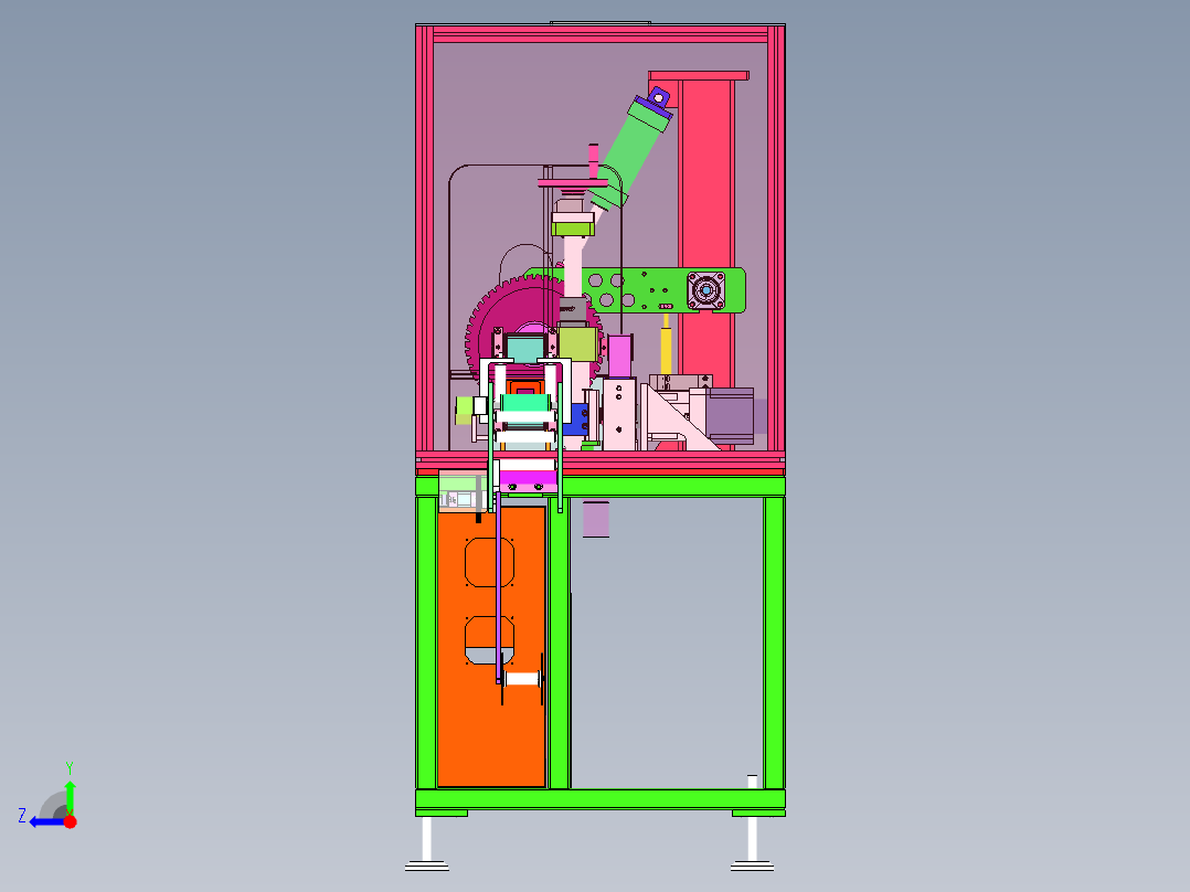 高速锯切裁断机（sw18可编辑+cad+bom）右视图