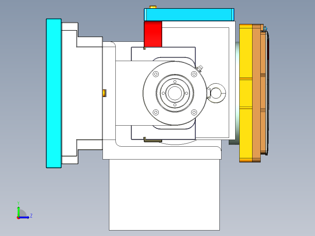 电脑A面金属外壳铣带角度凹槽UG程序模型左视图