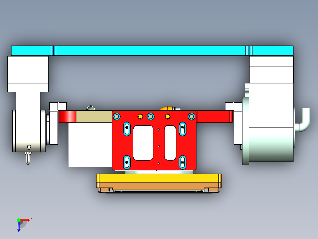 电脑A面金属外壳铣带角度凹槽UG程序模型俯视图