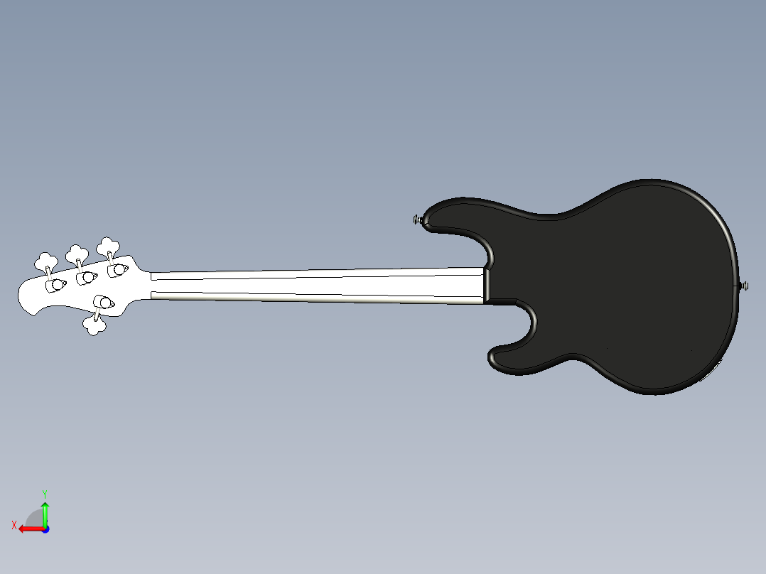 B2004619-改装电鳐低音吉他后视图