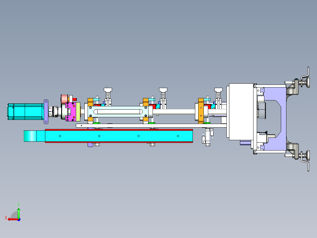 带有移动底座的多工位取料机构后视图