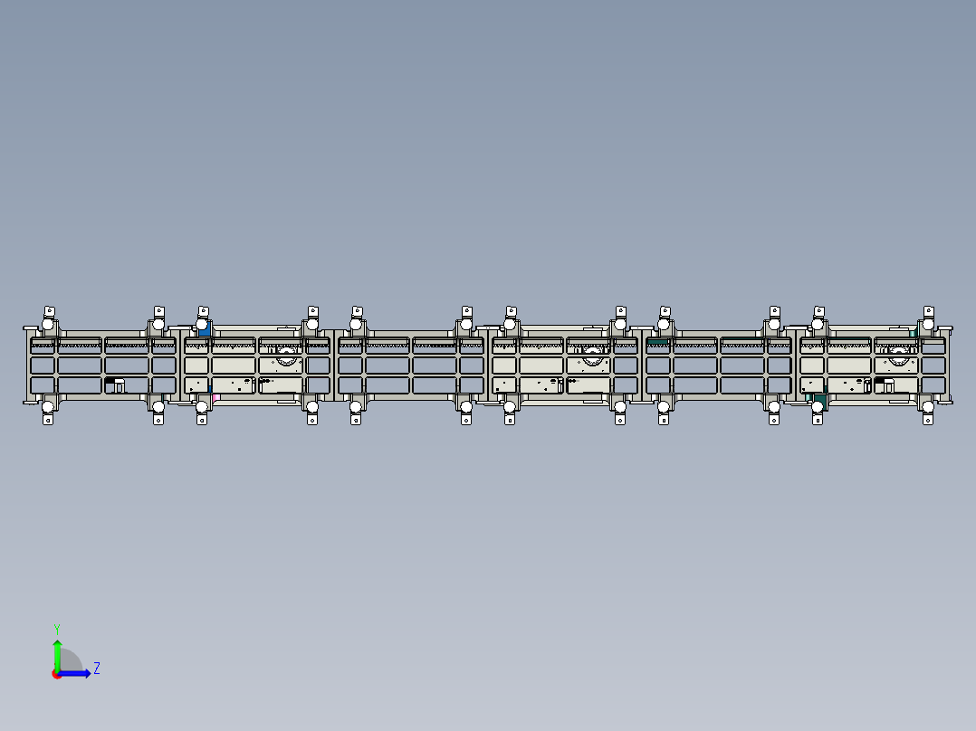 带有移动底座的多工位取料机构左视图