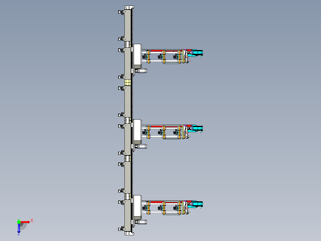 带有移动底座的多工位取料机构俯视图