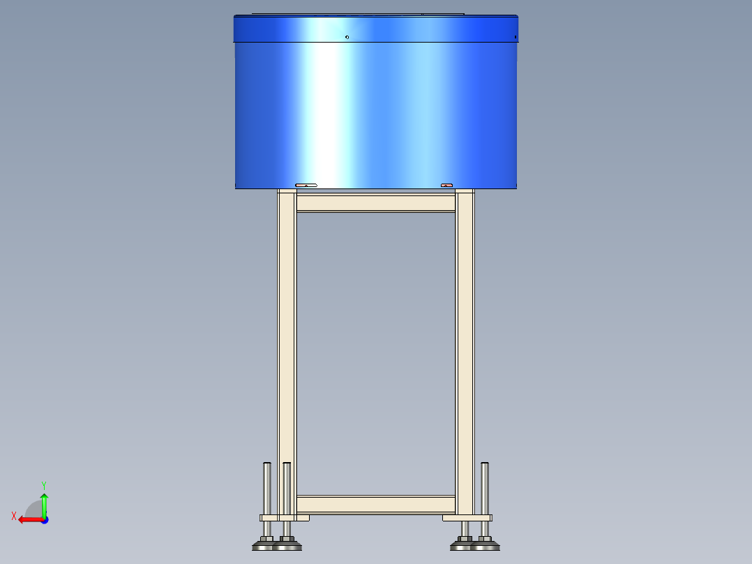 二款圆盘振动隔音框架（量产数模）后视图