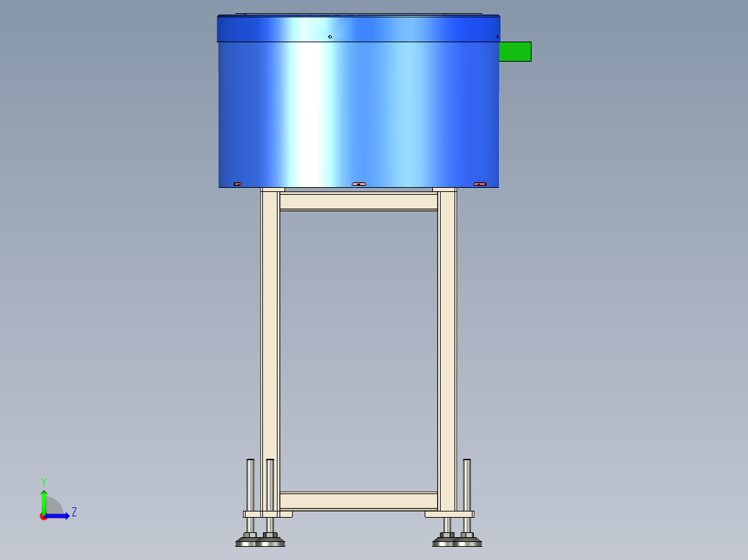 二款圆盘振动隔音框架（量产数模）左视图