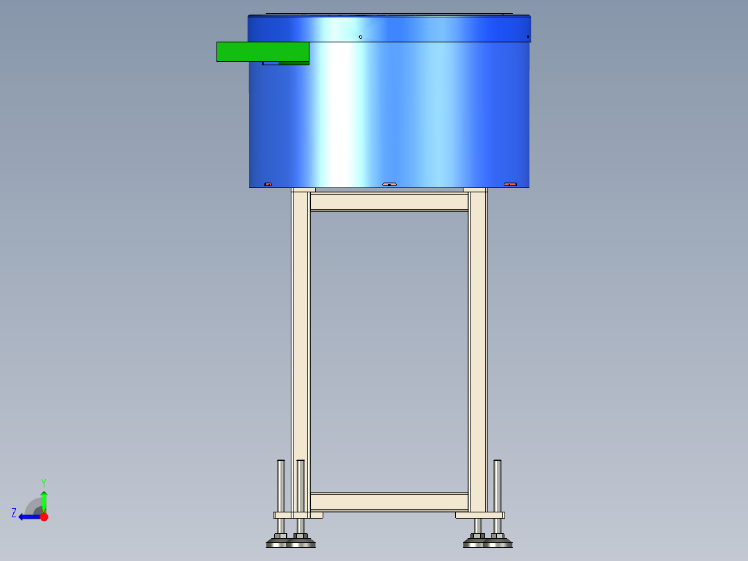 二款圆盘振动隔音框架（量产数模）右视图