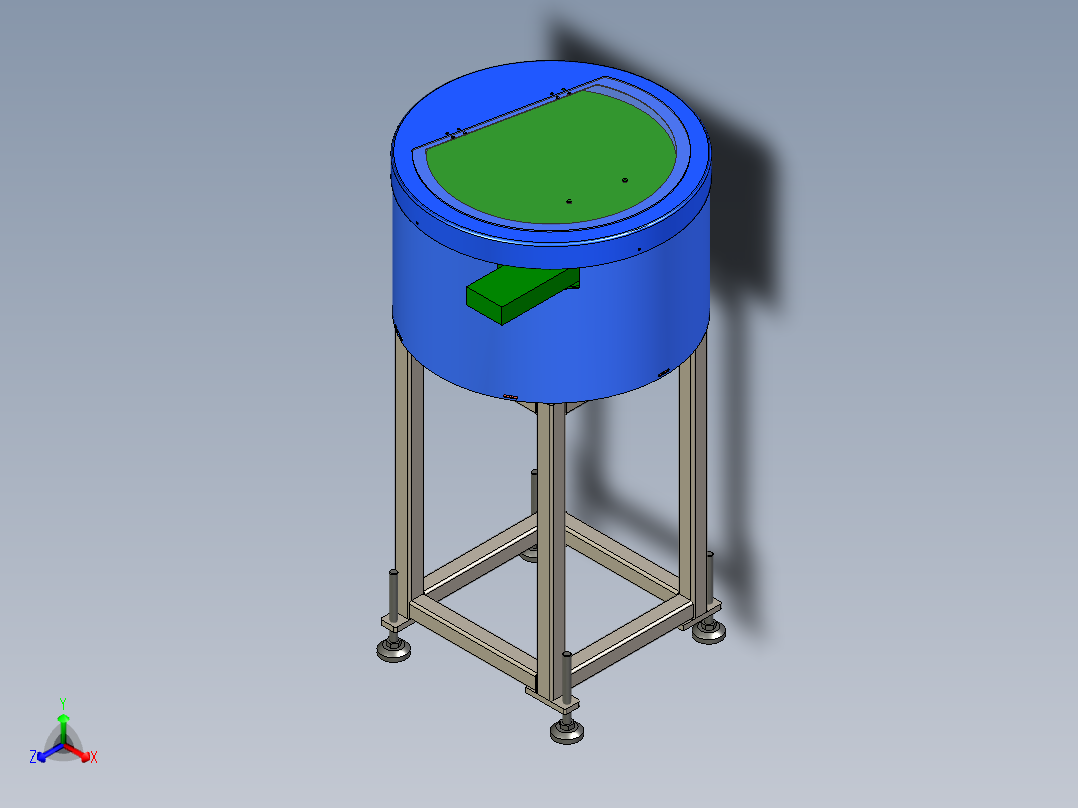 二款圆盘振动隔音框架（量产数模）正等轴测图