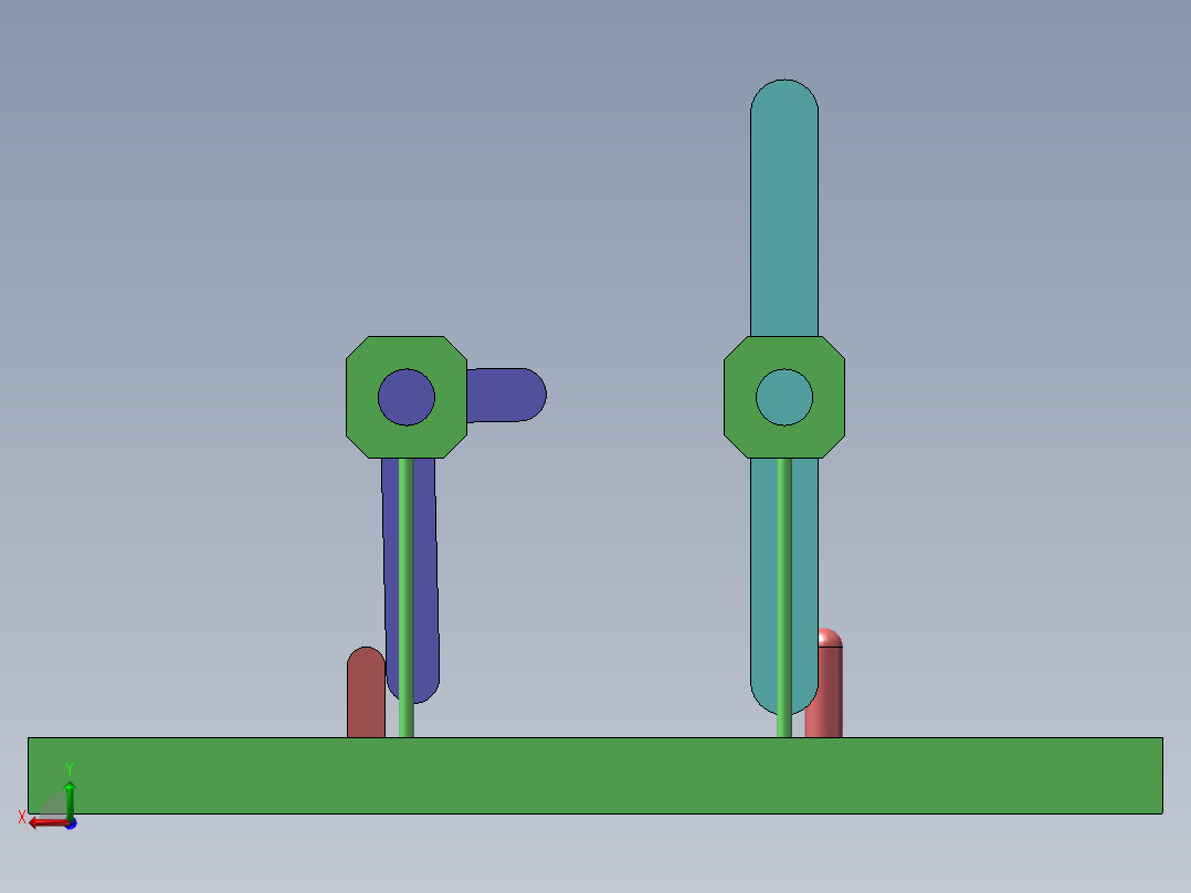 滑槽往返机构后视图