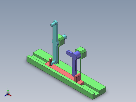 滑槽往返机构正等轴测缩略图