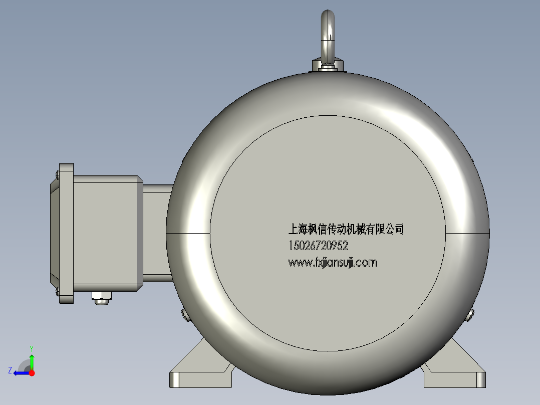 YH系列B3型高转差率三相异步电动机YH100L2-4右视图