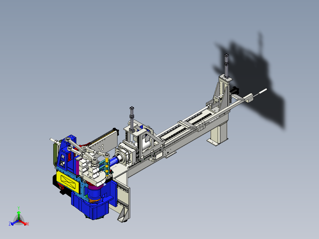 自动化数控弯管机正等轴测图