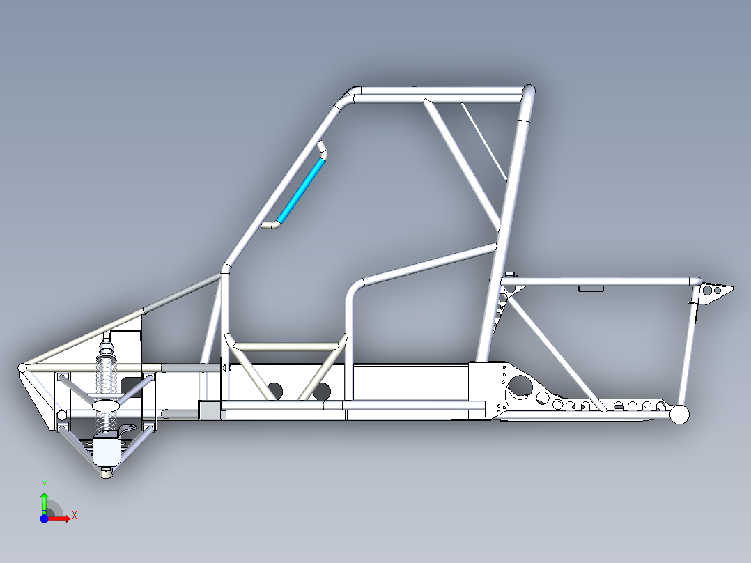 巡逻车车架前视图