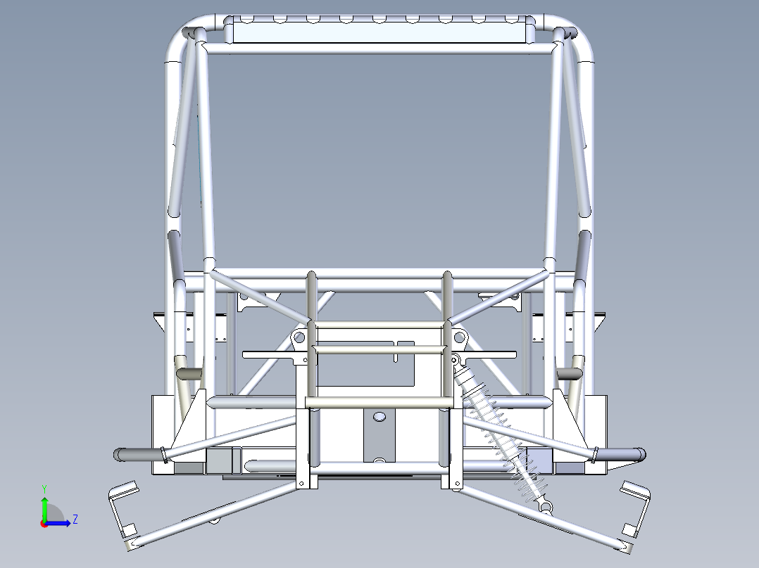 巡逻车车架左视图
