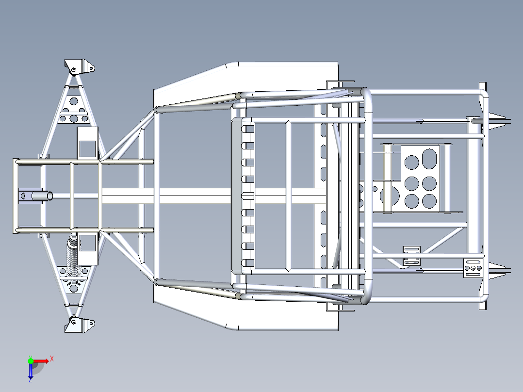 巡逻车车架俯视图