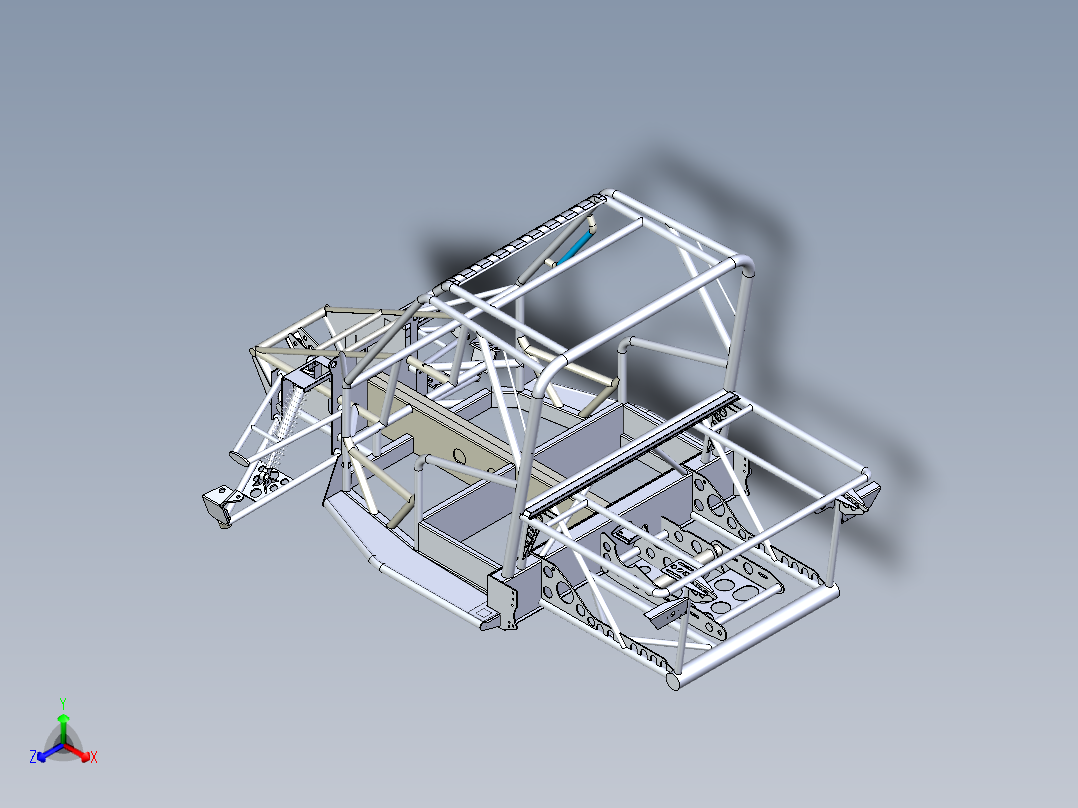 巡逻车车架正等轴测图