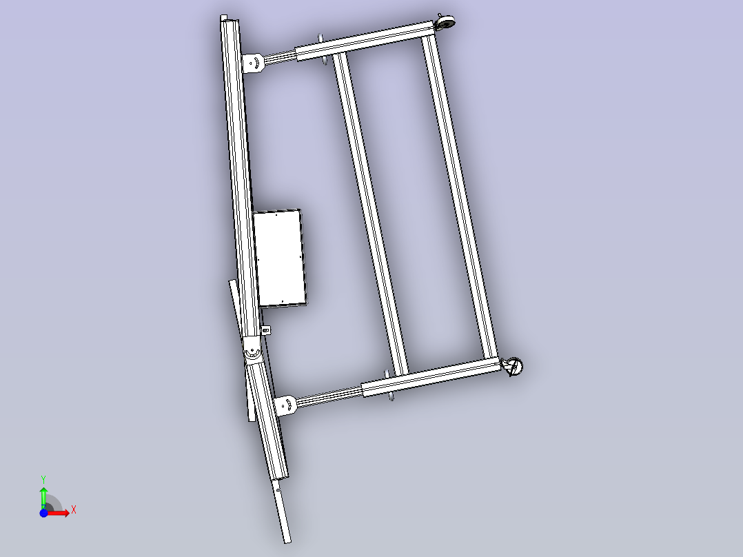 2m长 400mm宽输送带3D模型前视图
