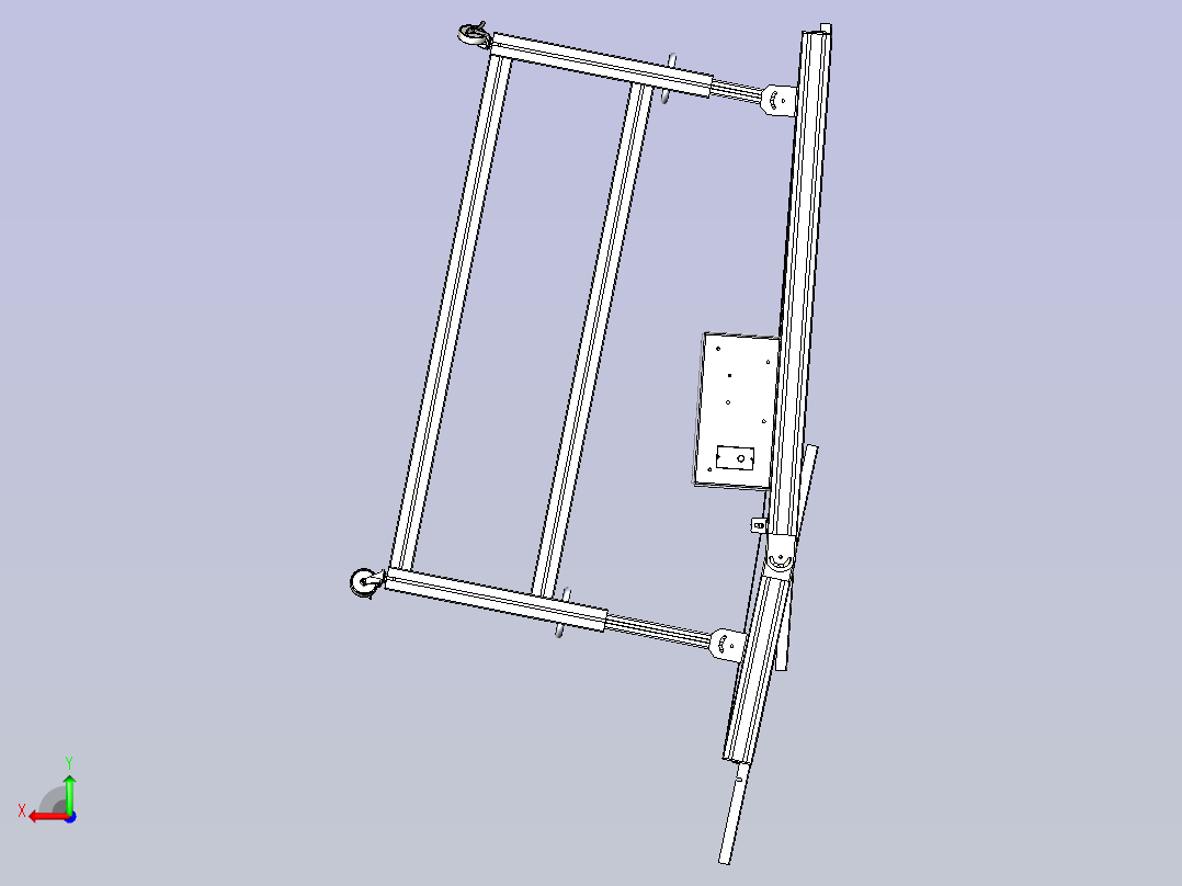2m长 400mm宽输送带3D模型后视图