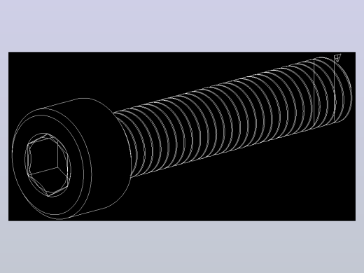 M6 x 1mm螺纹30mm长内六角螺钉.DWG