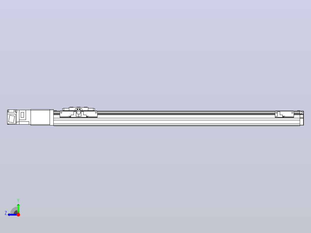 滚珠丝杠直线轴内置导轨TPA-GCR-40-1210C-L550-M-M10-N3右视图