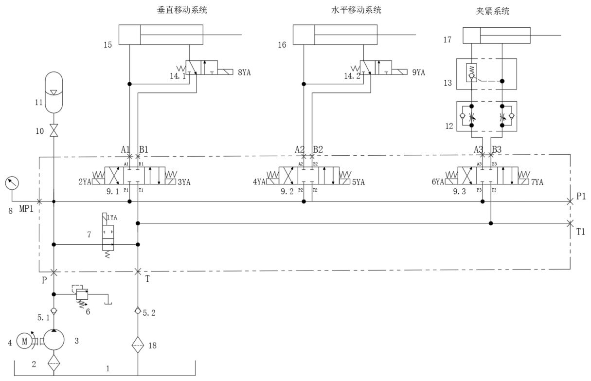 码垛机械手液压系统设计（8）（CAD+说明书）