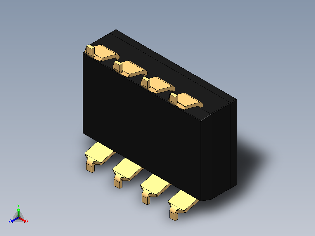 SMD DIP-4开关正等轴测图