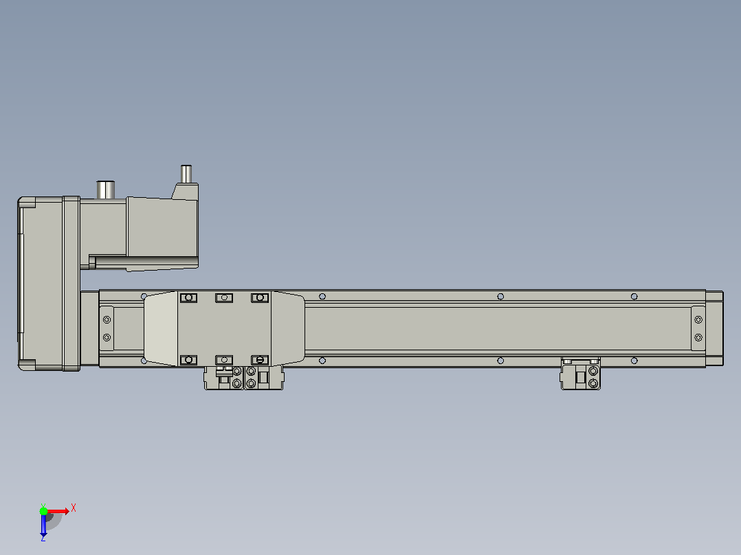 GTH4-L#-200-BR-M05-C3 GTH4内嵌式螺杆滑台 电机右折 TOYO滑台俯视图