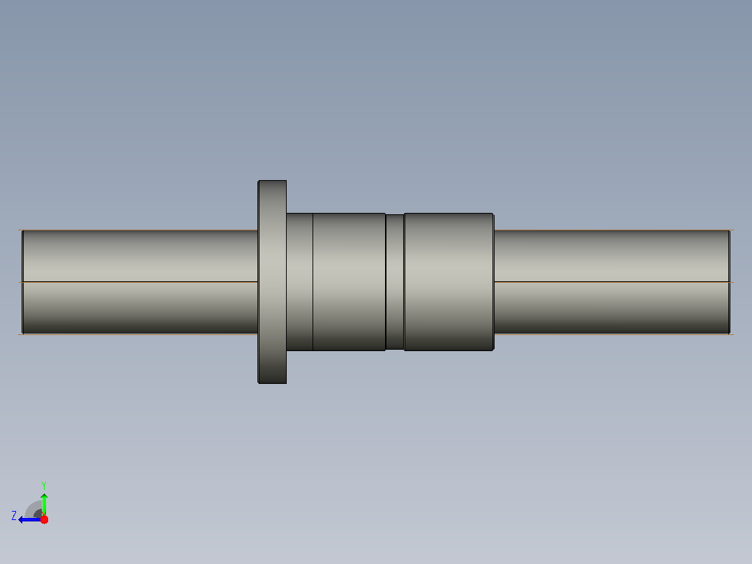 FFZD8010-4滚珠丝杆3D模型右视图