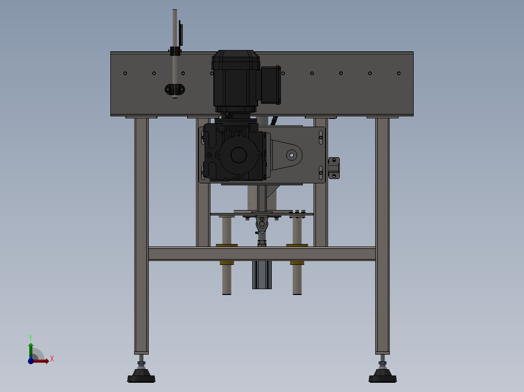 顶升旋转滚筒输送线3d图纸 升降旋转平台SW 小型滚筒输送线3d模型前视图