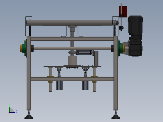 顶升旋转滚筒输送线3d图纸 升降旋转平台SW 小型滚筒输送线3d模型左视缩略图