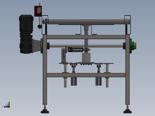 顶升旋转滚筒输送线3d图纸 升降旋转平台SW 小型滚筒输送线3d模型右视缩略图