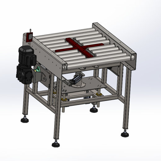 顶升旋转滚筒输送线3d图纸 升降旋转平台SW 小型滚筒输送线3d模型缩略图