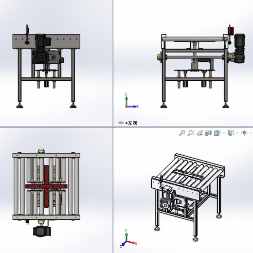 顶升旋转滚筒输送线3d图纸 升降旋转平台SW 小型滚筒输送线3d模型缩略图