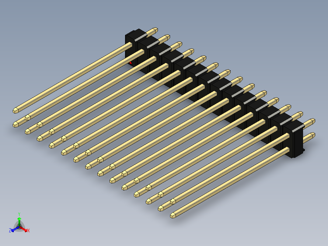 彩色公头100mil（2.54mm）系列-DS1021_black_2x14p_100mil_Type43_rev1.0主视图