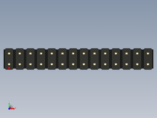 彩色公头100mil（2.54mm）系列-DS1021_black_2x14p_100mil_Type43_rev1.0前视缩略图